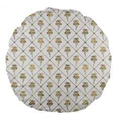 Flower Leaf Gold Large 18  Premium Flano Round Cushions