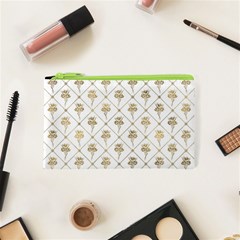 Flower Leaf Gold Cosmetic Bag (xs) by Mariart