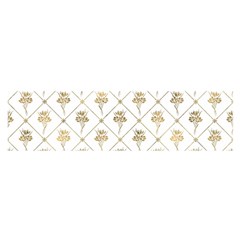 Flower Leaf Gold Satin Scarf (oblong)