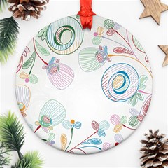 Flower Rainbow Circle Polka Leaf Sexy Ornament (round)