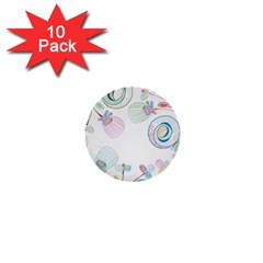 Flower Rainbow Circle Polka Leaf Sexy 1  Mini Buttons (10 Pack) 