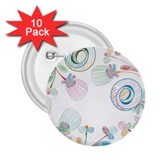 Flower Rainbow Circle Polka Leaf Sexy 2 25  Buttons (10 Pack)  by Mariart