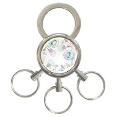 Flower Rainbow Circle Polka Leaf Sexy 3-ring Key Chains