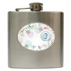 Flower Rainbow Circle Polka Leaf Sexy Hip Flask (6 Oz) by Mariart