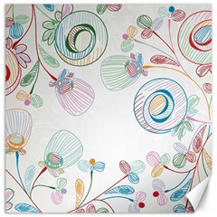 Flower Rainbow Circle Polka Leaf Sexy Canvas 12  X 12   by Mariart