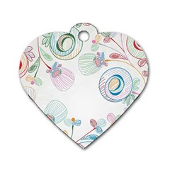 Flower Rainbow Circle Polka Leaf Sexy Dog Tag Heart (one Side) by Mariart