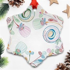 Flower Rainbow Circle Polka Leaf Sexy Snowflake Ornament (two Sides) by Mariart