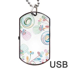 Flower Rainbow Circle Polka Leaf Sexy Dog Tag Usb Flash (one Side) by Mariart