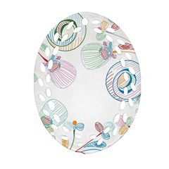 Flower Rainbow Circle Polka Leaf Sexy Oval Filigree Ornament (two Sides) by Mariart