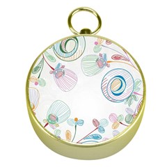 Flower Rainbow Circle Polka Leaf Sexy Gold Compasses