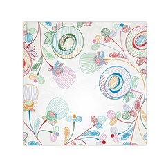 Flower Rainbow Circle Polka Leaf Sexy Small Satin Scarf (square)