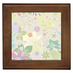 Flower Rainbow Star Floral Sexy Purple Green Yellow White Rose Framed Tiles