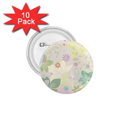 Flower Rainbow Star Floral Sexy Purple Green Yellow White Rose 1 75  Buttons (10 Pack)