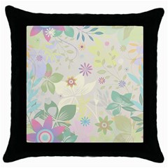 Flower Rainbow Star Floral Sexy Purple Green Yellow White Rose Throw Pillow Case (black) by Mariart