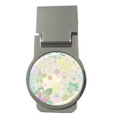 Flower Rainbow Star Floral Sexy Purple Green Yellow White Rose Money Clips (round) 