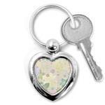 Flower Rainbow Star Floral Sexy Purple Green Yellow White Rose Key Chains (Heart)  Front