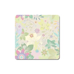 Flower Rainbow Star Floral Sexy Purple Green Yellow White Rose Square Magnet