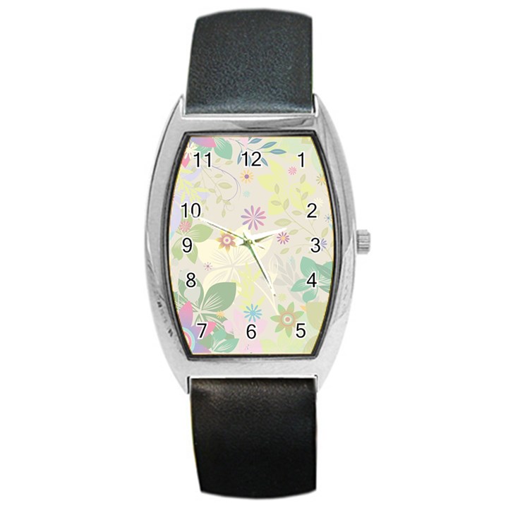 Flower Rainbow Star Floral Sexy Purple Green Yellow White Rose Barrel Style Metal Watch