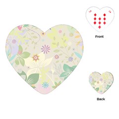 Flower Rainbow Star Floral Sexy Purple Green Yellow White Rose Playing Cards (heart)  by Mariart