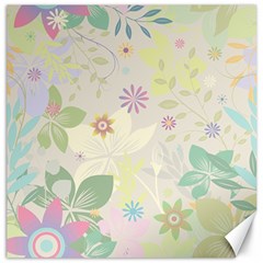 Flower Rainbow Star Floral Sexy Purple Green Yellow White Rose Canvas 12  X 12  