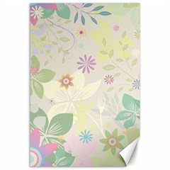 Flower Rainbow Star Floral Sexy Purple Green Yellow White Rose Canvas 24  X 36  by Mariart