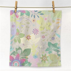 Flower Rainbow Star Floral Sexy Purple Green Yellow White Rose Face Towel by Mariart