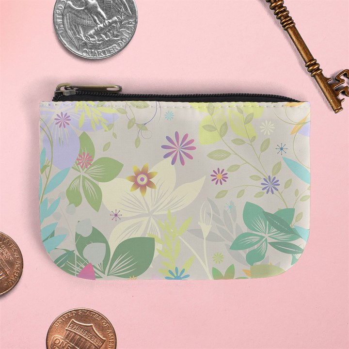 Flower Rainbow Star Floral Sexy Purple Green Yellow White Rose Mini Coin Purses