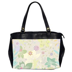 Flower Rainbow Star Floral Sexy Purple Green Yellow White Rose Office Handbags (2 Sides)  by Mariart