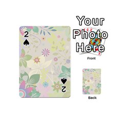 Flower Rainbow Star Floral Sexy Purple Green Yellow White Rose Playing Cards 54 (mini)  by Mariart