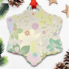 Flower Rainbow Star Floral Sexy Purple Green Yellow White Rose Ornament (snowflake)