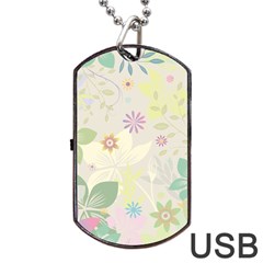 Flower Rainbow Star Floral Sexy Purple Green Yellow White Rose Dog Tag Usb Flash (two Sides) by Mariart