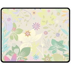 Flower Rainbow Star Floral Sexy Purple Green Yellow White Rose Double Sided Fleece Blanket (medium) 