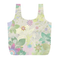 Flower Rainbow Star Floral Sexy Purple Green Yellow White Rose Full Print Recycle Bags (l) 