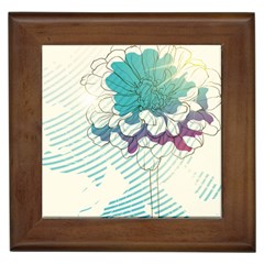 Flower Rose Purple Sunflower Lotus Framed Tiles by Mariart