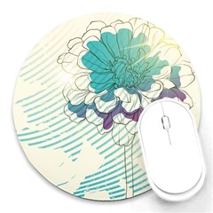 Flower Rose Purple Sunflower Lotus Round Mousepads