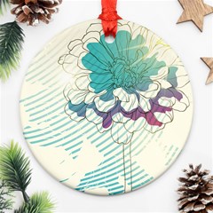 Flower Rose Purple Sunflower Lotus Ornament (round)