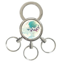 Flower Rose Purple Sunflower Lotus 3-ring Key Chains