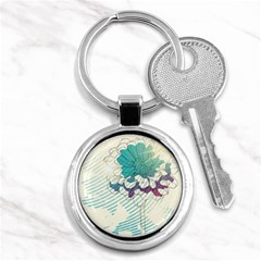 Flower Rose Purple Sunflower Lotus Key Chains (round) 