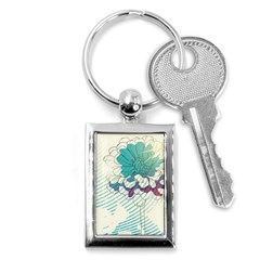 Flower Rose Purple Sunflower Lotus Key Chains (rectangle)  by Mariart