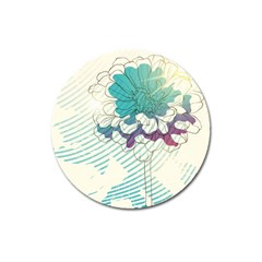 Flower Rose Purple Sunflower Lotus Magnet 3  (round) by Mariart