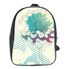 Flower Rose Purple Sunflower Lotus School Bag (large)