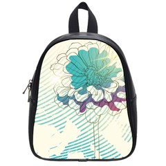 Flower Rose Purple Sunflower Lotus School Bag (small) by Mariart