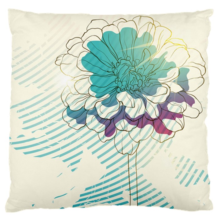 Flower Rose Purple Sunflower Lotus Large Flano Cushion Case (One Side)