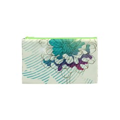 Flower Rose Purple Sunflower Lotus Cosmetic Bag (xs) by Mariart