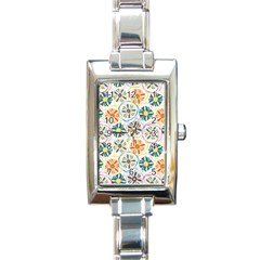 Flower Rainbow Fan Sunflower Circle Sexy Rectangle Italian Charm Watch