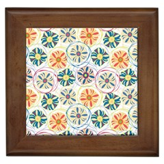 Flower Rainbow Fan Sunflower Circle Sexy Framed Tiles