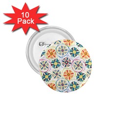 Flower Rainbow Fan Sunflower Circle Sexy 1 75  Buttons (10 Pack)