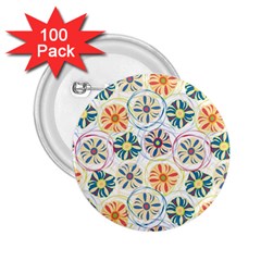 Flower Rainbow Fan Sunflower Circle Sexy 2 25  Buttons (100 Pack) 