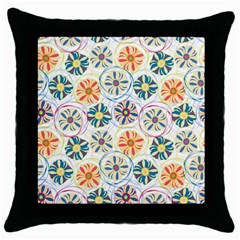 Flower Rainbow Fan Sunflower Circle Sexy Throw Pillow Case (black)