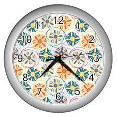 Flower Rainbow Fan Sunflower Circle Sexy Wall Clocks (silver)  by Mariart